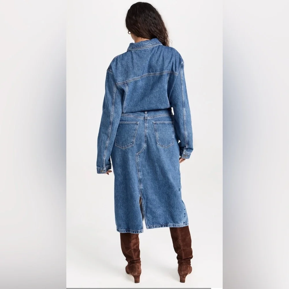 NWT Favorite Daughter The City Dress Denim Midi Dress size 31 - Picture 2 of 16